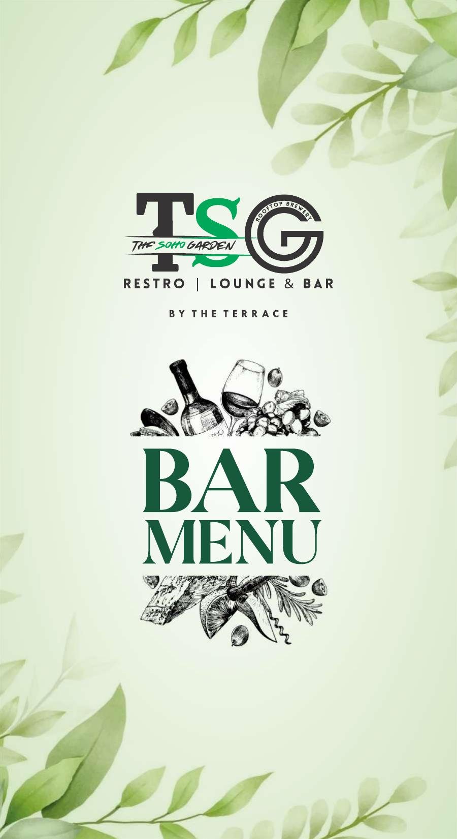 Soho bar menu page 1