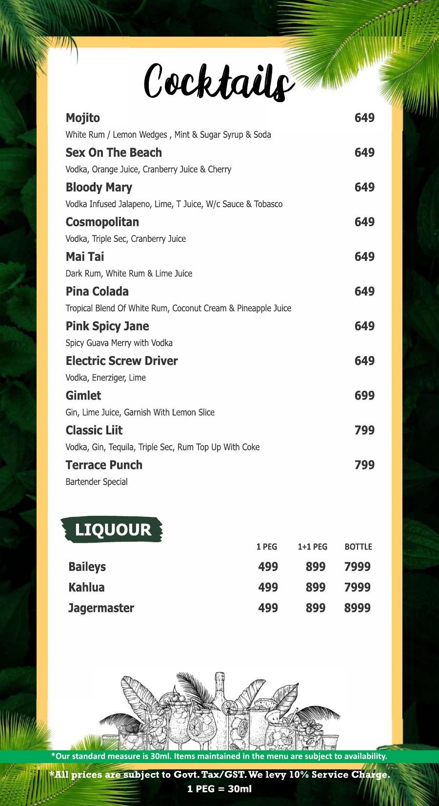 Soho bar menu page 6