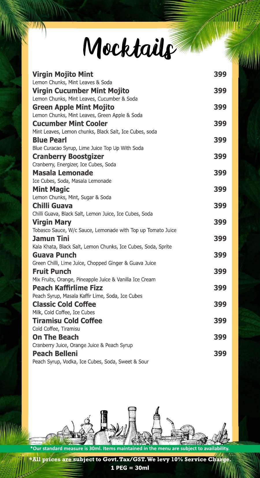 Soho bar menu page 7