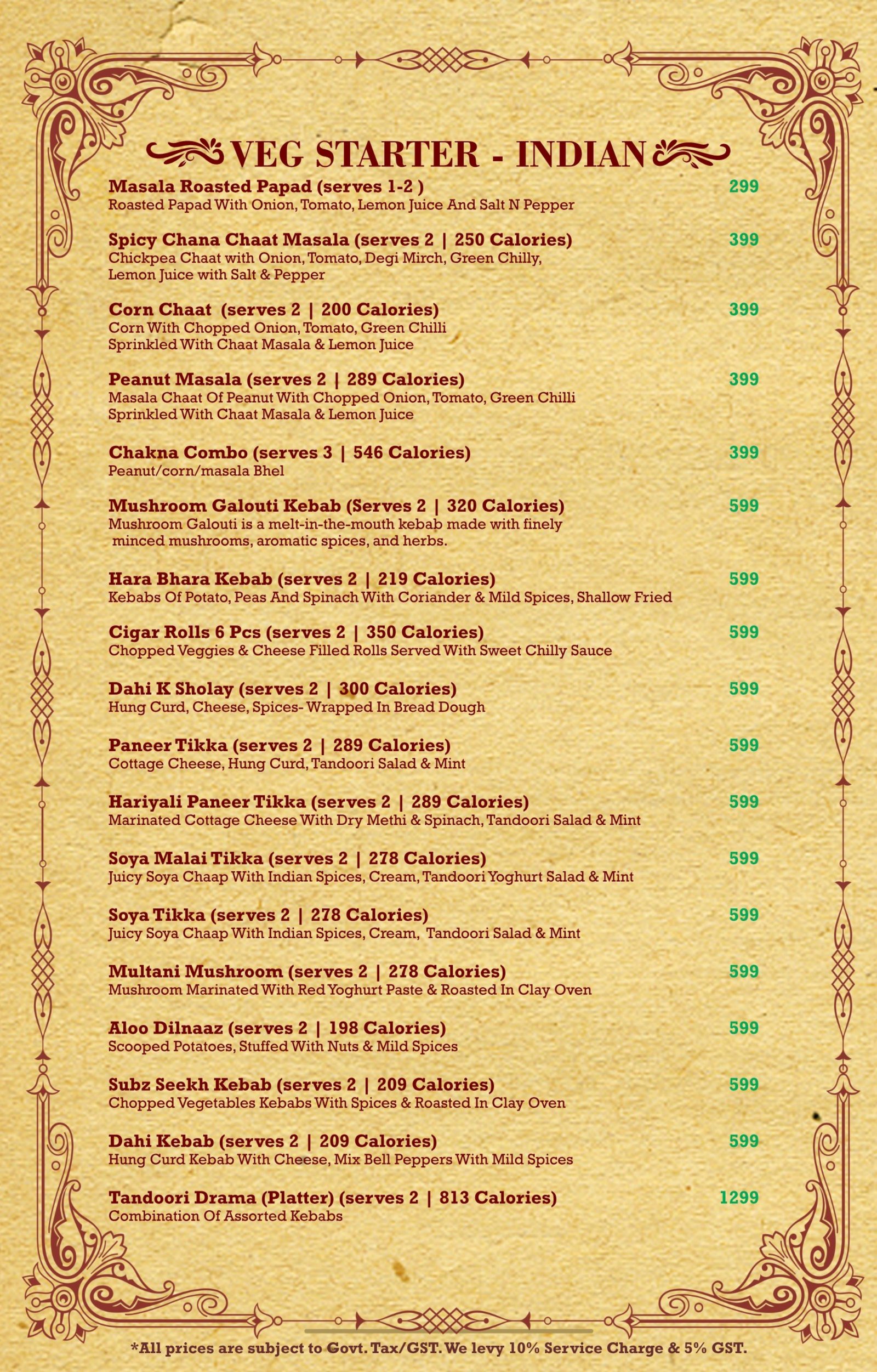 Soho food menu page 4