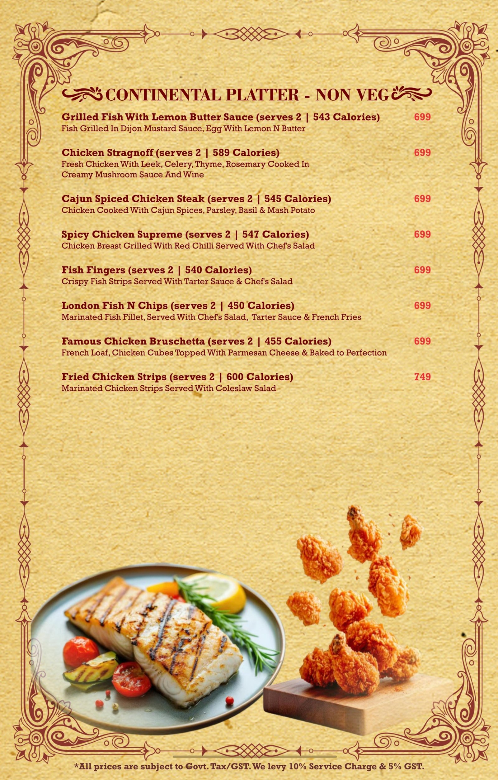Soho food menu page 9