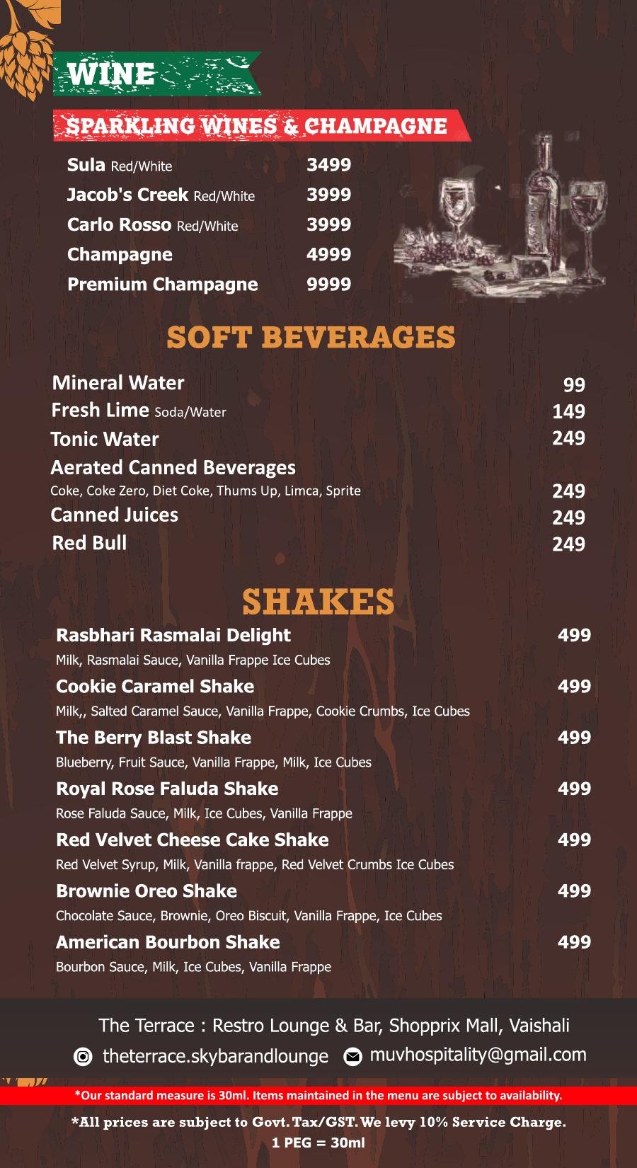 Terrace bar menu page 8