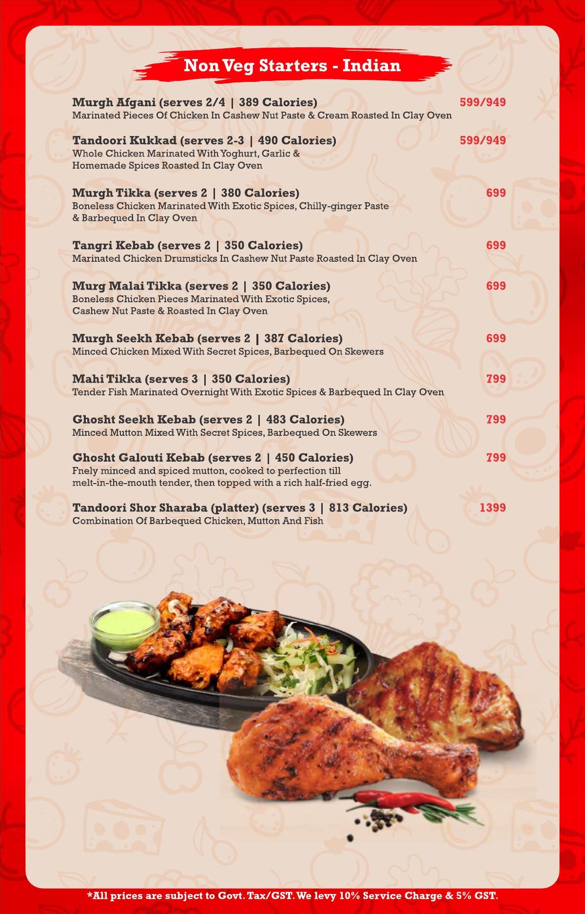 Terrace food menu page 5