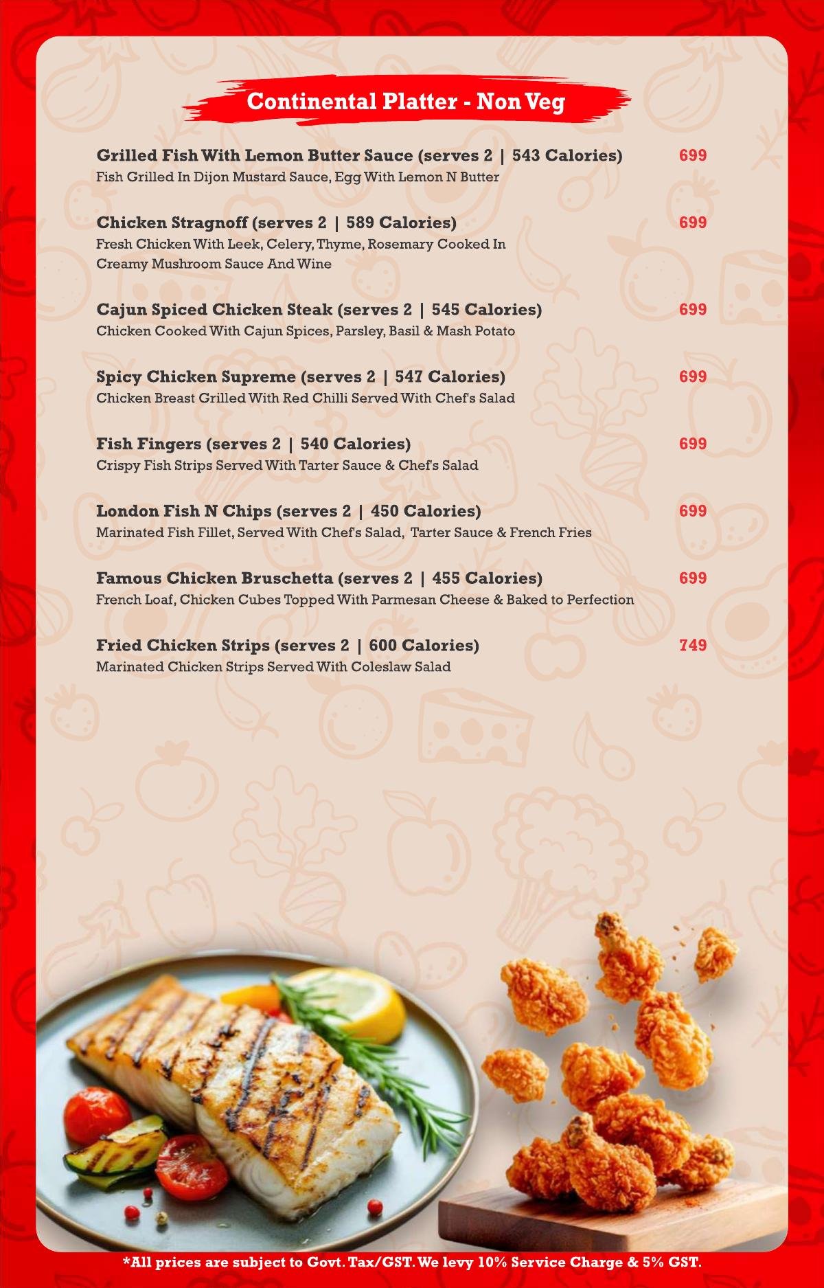 Terrace food menu page 7