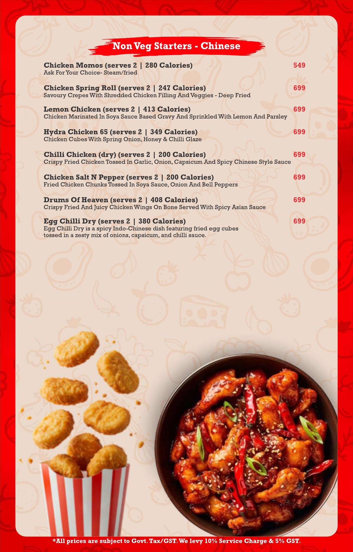 Terrace food menu page 9
