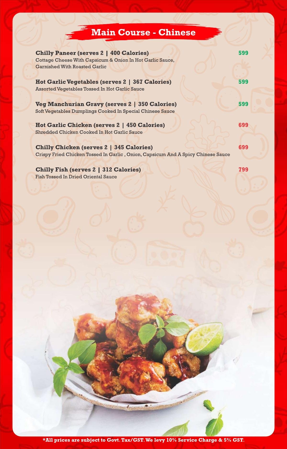 Terrace food menu page 13