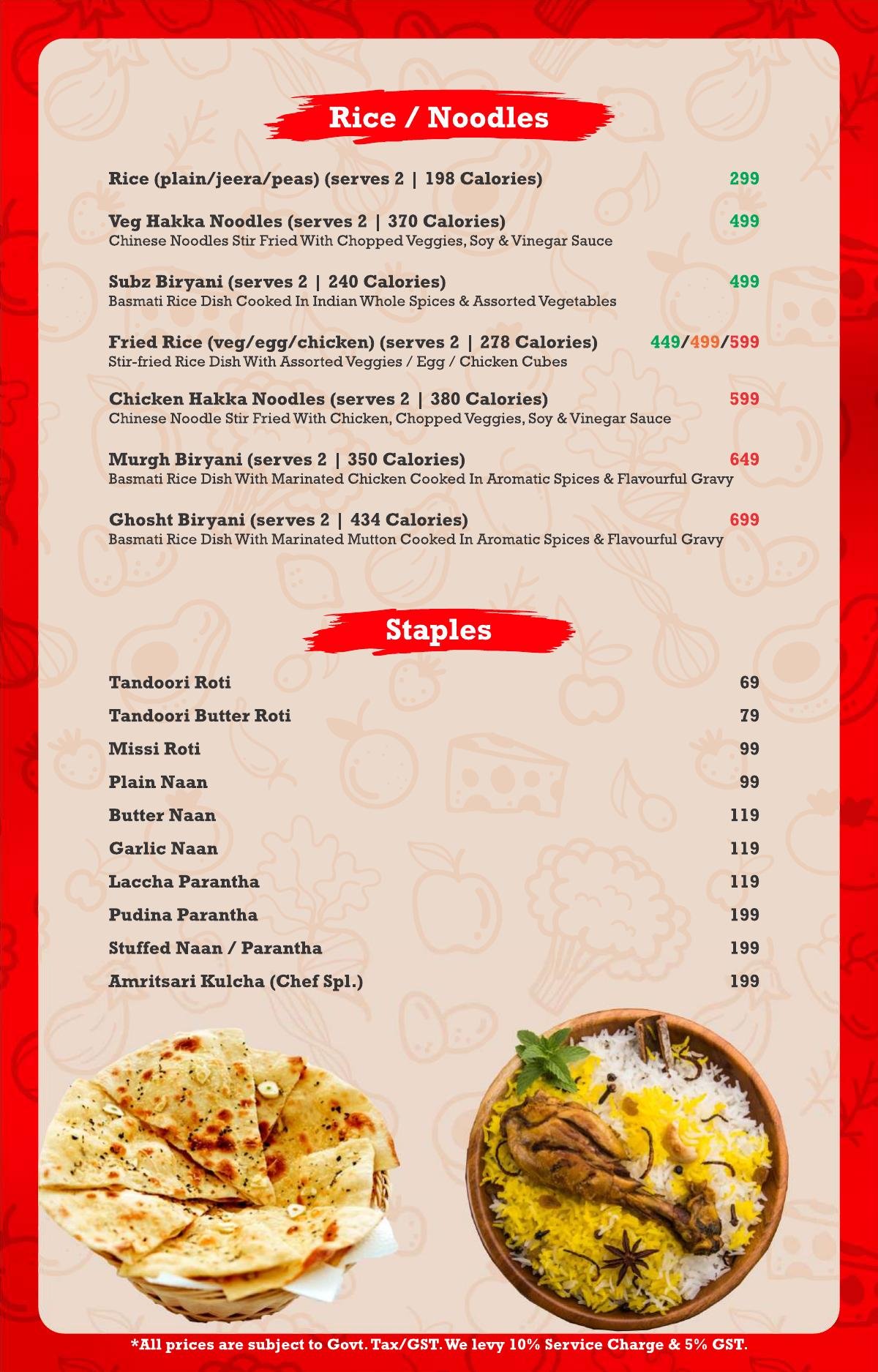 Terrace food menu page 14